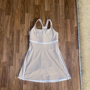 Old Navy Beige Dress with White Accents